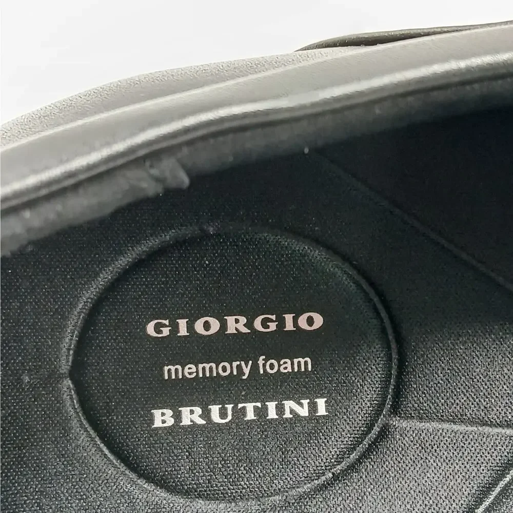 Giorgio Brutini Abrams Mens Dress Shoes 9.5 Black Leather Slip On Memory Foam - Picture 9 of 11